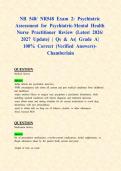 NR 548&sol; NR548 Exam 2&colon; Psychiatric Assessment for Psychiatric-Mental Health Nurse Practitioner Review &lpar;Latest 2026&sol; 2027 Update&rpar; &vert; Qs & As&vert; Grade A&vert; 100&percnt; Correct &lpar;Verified Answers&rpar;- Chamberlain