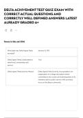 DELTA ACHIVEMENT TEST QUIZ EXAM WITH CORRECT ACTUAL QUESTIONS AND CORRECTLY WELL DEFINED ANSWERS LATEST ALREADY GRADED A&plus;