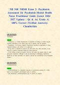NR 548&sol; NR548 Exam 2&colon; Psychiatric Assessment for Psychiatric-Mental Health Nurse Practitioner &lpar;Latest 2026&sol; 2027 Updates STUDY BUNDLE WITH COMPLETE SOLUTIONS&rpar; &vert; Qs & As&vert; Grade A&vert; 100&percnt; Correct &lpar;Verified Answers&rpar;- Chamberlain