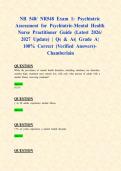 NR 548&sol; NR548 Exam 1&comma; 2 & Final Exams&colon; Psychiatric Assessment for Psychiatric-Mental Health Nurse Practitioner &lpar;Latest 2026&sol; 2027 Updates STUDY BUNDLE WITH COMPLETE SOLUTIONS&rpar; &vert; Qs & As&vert; Grade A&vert; 100&percnt; Correct &lpar;Verified Answers&rpar;- Chamberlain