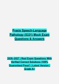 Praxis Speech-Language Pathology &lpar;5331&rpar; Mock Exam Questions & Answers PDF &vert; Complete SLP Certification Practice Test &vert; Latest 2026&ndash;2027