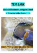 TEST BANK &NewLine;Introduction to Marine Biology 4th Edition &NewLine;by George Karleskint Chapter 1 - 20 