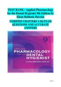 Applied Pharmacology for the Dental Hygienist&comma; 9th Edition&colon; Test Bank &vert; Elena Bablenis Haveles &vert; Chapter-by-Chapter Exam Questions & Authenticated Answer Guide &semi; Covers Chapters 1&ndash;26