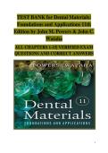 Dental Materials&colon; Foundations and Applications&comma; 11th Edition &vert; Exam Prep Test Bank &colon; Authenticated Questions & Verified Answers &semi; Extensive Chapter Coverage &vert; John M&period; Powers & John C&period; Wataha