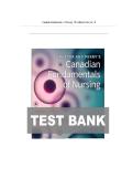 Test Bank for Potter and Perry's Canadian Fundamentals of Nursing 7th Edition &vert; Astle & Duggleby &vert; Chapters 1&ndash;48 &vert; Latest MCQs with Accurate Answers 
