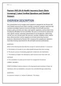 Pearson VUE Life & Health Insurance Exam &lpar;State &NewLine;Licensing&rpar; &vert; Latest Verified Questions and Detailed &NewLine;Answers