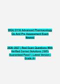 WGU D116 Advanced Pharmacology OA & Pre-Assessment Questions & Answers PDF &vert; Complete Objective Assessment Practice Test &vert; Latest 2026&ndash;2027