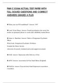 PMH C EXAM ACTUAL TEST PAPER WITH&NewLine;FULL SOLVED QUESTIONS AND CORRECT&NewLine;ANSWERS GRADED A PLUS&NewLine;