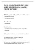 PMH C EXAMINATION PREP STUDY GUIDE&NewLine;LATEST UPDATED PRACTICE SOLUTION&NewLine;VERIFIED 100 PERCENT