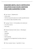 RASMUSSEN MENTAL HEALTH CERTIFICATION&NewLine;EVALUATION EXAMS SOLVED QUESTIONS&NewLine;STUDY GUIDE GUARANTEED TO PASS
