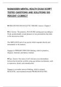RASMUSSEN MENTAL HEALTH EXAM SCRIPT&NewLine;TESTED QUESTIONS AND SOLUTIONS 100&NewLine;PERCENT CORRECT