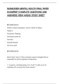 RASMUSSEN MENTAL HEALTH FINAL PAPER&NewLine;EXAMPREP COMPLETE QUESTIONS AND&NewLine;ANSWERS VIEW AHEAD STUDY SHEET&NewLine;