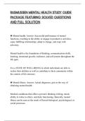 RASMUSSEN MENTAL HEALTH STUDY GUIDE&NewLine;PACKAGE FEATURING SOLVED QUESTIONS&NewLine;AND FULL SOLUTION