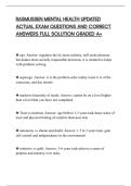 RASMUSSEN MENTAL HEALTH UPDATED&NewLine;ACTUAL EXAM QUESTIONS AND CORRECT&NewLine;ANSWERS FULL SOLUTION GRADED A&plus;&NewLine;