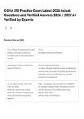 OSHA 510 Practice Exam Latest 2026 Actual Questions and Verified Answers 2026 &sol; 2027 A&plus; Verified by Experts