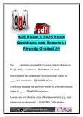 SOP Exam 1 &vert; 180&plus; Exam Questions & Verified Answers &vert; Social Psychology&comma; Research Methods&comma; Social Cognition&comma; Attribution & Memory