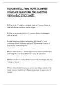 RYANAIR INITIAL FINAL PAPER EXAMPREP&NewLine;COMPLETE QUESTIONS AND ANSWERS&NewLine;VIEW AHEAD STUDY SHEET&NewLine;