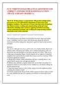 FCTC WRITTEN EXAM 300 ACTUAL QUESTIONS AND &NewLine;CORRECT ANSWERS WITH RATIONALE LATEST &NewLine;UPDATE ALREADY GRADED A&plus; 