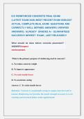 ICC REINFORCED CONCRETE FINAL EXAM              &NewLine;&lpar;LATEST EXAM 2026&rpar; MOST RECENT EXAM 2026&vert;2027            &NewLine;ACTUAL COMPLETE REAL EXAM  QUESTIONS AND &NewLine;CORRECTLY WELL DEFINED ANSWERS &lpar;VERIFIED &NewLine;ANSWERS&rpar;  ALREADY  GRADED A&plus;  GUARANTEED &NewLine;SUCCESS&excl;&excl;&excl; NEWEST