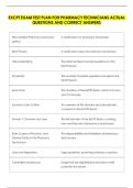 EXCPT EXAM TEST PLAN FOR PHARMACY TECHNICIANS ACTUAL &NewLine;QUESTIONS AND CORRECT ANSWERS
