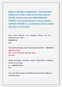 IDENTITY SECURITY ESSENTIALS &ndash; WATCHGUARD &NewLine;EXAM &lpar;LATEST EXAM&rpar; &vert;&vert; MOST RECENT EXAM 2026&vert;2027 &NewLine;ACTUAL COMPLETE REAL EXAM QUESTIONS AND &NewLine;CORRECT WELL DEFINED ANSWERS &lpar;VERIFIED ANSWERS&rpar; &NewLine;ALREADY GRADED A&plus; &vert;&vert; GUARANTEED SUCCESS&excl;&excl; BRAND &NewLine;NEW EXAM&excl;&excl; JUST RE