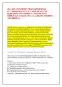WALDEN UNIVERSITY NRNP 6645&sol;NRNP6645 &NewLine;PSYCHOTHERAPY FINAL EXAM 300 ACTUAL &NewLine;QUESTIONS AND CORRECT ANSWERS WITH &NewLine;RATIONALE LATEST UPDATE ALREADY GRADED A&plus; &NewLine;ASSURED PAS