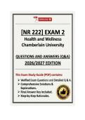 NR 222 Exam 2 &vert; Health and Wellness &vert; Chamberlain University &vert; Q & A &vert; 2026&sol;2027 Edition &lpar;PDF&rpar; 