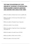 TEST BANK FOR MICROBIOLOGY WITH DISEASES BY TAXONOMY 6TH EDITION EXAM SCRIPT TESTED QUESTIONS AND SOLUTIONS 100 PERCENT CORRECT&lpar;PACKAGE DEAL&rpar;