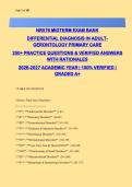 NR576 MIDTERM EXAM BANK &NewLine;DIFFERENTIAL DIAGNOSIS IN ADULT&NewLine;GERONTOLOGY PRIMARY CARE &NewLine;250&plus; PRACTICE QUESTIONS & VERIFIED ANSWERS &NewLine;WITH RATIONALES &NewLine;2026-2027 ACADEMIC YEAR &vert; 100&percnt; VERIFIED &vert; &NewLine;GRADED A&plus; 