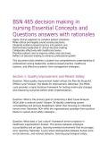 BSN 465 decision making in nursing Essential Concepts and Questions answers with rationales