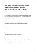 TEST BANK FOR PMHNP BOARDS EXAM&NewLine;SCRIPT TESTED QUESTIONS AND&NewLine;SOLUTIONS 100 PERCENT CORRECT&NewLine;