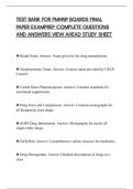 TEST BANK FOR PMHNP BOARDS FINAL&NewLine;PAPER EXAMPREP COMPLETE QUESTIONS&NewLine;AND ANSWERS VIEW AHEAD STUDY SHEET