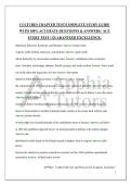 CULTURES CHAPTER TEST&vert;COMPLETE STUDY GUIDE WITH 100&percnt; ACCURATE QUESTIONS & ANSWERS &vert; ACE EVERY TEST &vert; GUARANTEED EXCELLENCE&period;