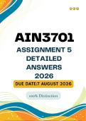 AIN3701 Assignment 5 &vert;&vert;&lpar;Answers and Guidelines&rpar;&vert; Due Date 7 August 2026