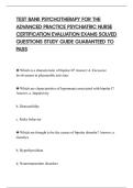 TEST BANK PSYCHOTHERAPY FOR THE&NewLine;ADVANCED PRACTICE PSYCHIATRIC NURSE&NewLine;CERTIFICATION EVALUATION EXAMS SOLVED&NewLine;QUESTIONS STUDY GUIDE GUARANTEED TO&NewLine;PASS