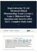Regis University NU 641 Advanced Clinical Pharmacology Exam 1&comma; Exam 2&comma; Exam 3&comma; Midterm & Final Questions and Answers &lpar;2026&sol;2027&rpar; &vert; Complete Study Guide 350&plus;