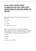 TEXAS CLASS D WATER LICENSE&NewLine;EXAMINATION PREP STUDY GUIDE LATEST&NewLine;UPDATED PRACTICE SOLUTION VERIFIED 100&NewLine;PERCENT