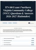 ITN 100&percnt; Exam 1 Northern Virginia Community College &lpar;NVCC&rpar; Questions & Answers 2026-2027 &lpar;Rationales&rpar;