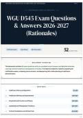 WGU D545 Exam Questions & Answers 2026-2027 &lpar;Rationales&rpar;
