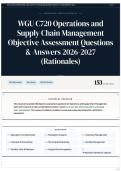 WGU C720 Operations and Supply Chain Management Objective Assessment Questions & Answers 2026-2027 &lpar;Rationales&rpar;