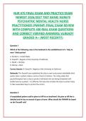 NUR 670 FINAL EXAM AND PRACTICE EXAM NEWEST 2026&sol;2027 TEST BANK&vert; NUR670 PSYCHIATRIC MENTAL HEALTH NURSE PRACTITIONER &lpar;PMHNP&rpar; FINAL EXAM REVIEW WITH COMPLETE 400 REAL EXAM QUESTIONS AND CORRECT VERIFIED ANSWERS&sol; ALREADY GRADED A&plus; &lpar;MOST RECENT&excl;&excl;&rpar;