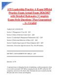 ATI Leadership Practice A Exam Official Practice Exam Actual Exam 2026&sol;2027 with Detailed Rationales &vert; Complete Exam-Style Questions &vert; Pass Guaranteed &ndash; A&plus; Graded&NewLine;&NewLine;