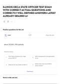 ILLINOIS DECA STATE OFFICER TEST EXAM WITH CORRECT ACTUAL QUESTIONS AND CORRECTLY WELL DEFINED ANSWERS LATEST ALREADY GRADED A&plus;