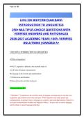 LING 200 Introduction to Linguistics Midterm Exam Practice Questions 2026-2027 &vert; 250&plus; Questions with Verified Answers & Detailed Rationales &vert; Graded A&plus;