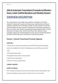 ASE A2 Automatic Transmission&sol;Transaxle Certification &NewLine;Exam &vert; Latest Verified Questions and Detailed Answers 