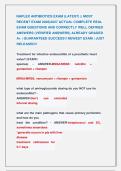NAPLEX ANTIBIOTICS EXAM &lpar;LATEST&rpar; &vert;&vert; MOST &NewLine;RECENT EXAM 2026&vert;2027 ACTUAL COMPLETE REAL &NewLine;EXAM QUESTIONS AND CORRECTLY WELL DEFINED &NewLine;ANSWERS &lpar;VERIFIED ANSWERS&rpar; ALREADY GRADED &NewLine;A&plus; &vert; GUARANTEED SUCCESS&excl;&excl; NEWEST EXAM &vert; JUST &NewLine;RELEASED&excl;&excl;