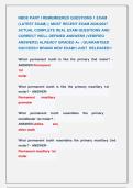 NBDE PART I REMEMBERED QUESTIONS 1 EXAM &NewLine;&lpar;LATEST EXAM&rpar; &vert;&vert; MOST RECENT EXAM 2026&vert;2027 &NewLine;ACTUAL COMPLETE REAL EXAM QUESTIONS AND &NewLine;CORRECT WELL DEFINED ANSWERS &lpar;VERIFIED &NewLine;ANSWERS&rpar; ALREADY GRADED A&plus; &vert; GUARANTEED &NewLine;SUCCESS&excl;&excl; BRAND NEW EXAM&excl;&excl; JUST  RELEASED&excl;
