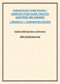 PARASITOLOGY EXAM REVIEW &vert; COMPLETE STUDY GUIDE&comma; PRACTICE QUESTIONS AND ANSWERS