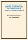 PARASITOLOGY REVIEW &lpar;QUIZ QUESTIONS&rpar; &vert; COMPLETE PRACTICE QUESTIONS AND ANSWERS