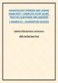 PARASITOLOGY &lpar;PIONEER AND LEMAR&rpar; EXAM PREP &vert; COMPLETE STUDY GUIDE&comma; PRACTICE QUESTIONS AND ANSWERS&NewLine;